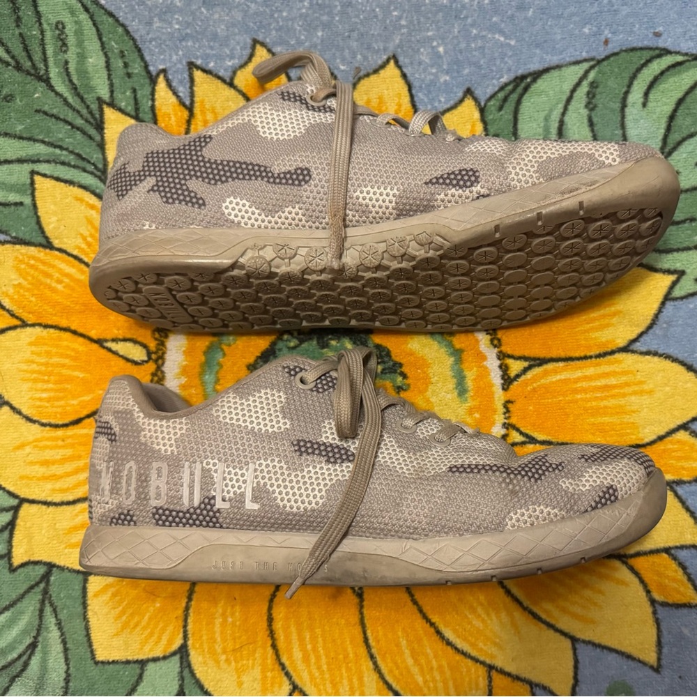 NOBULL Tan and Gray Camo Sneakers